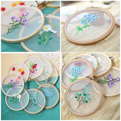 Thread Sewing Accessories Ornament Embroidery Hoop Needle Punch Cross Stitch Kit Flower Embroidery