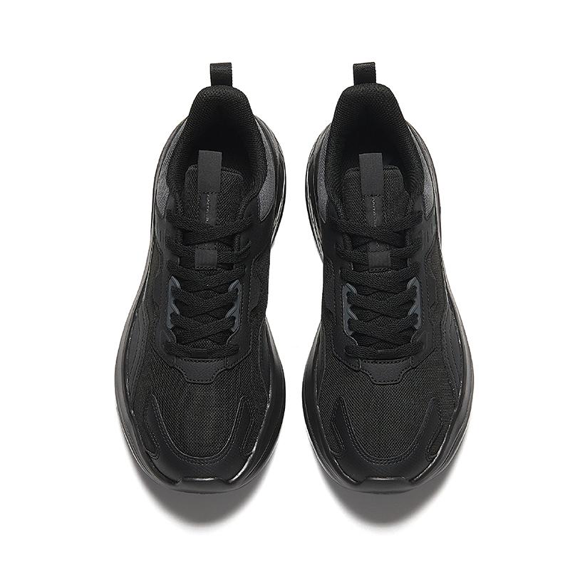 Anta Durable Breathable Low-Top Running Shoes Men's Black Sneakers 912345579-1