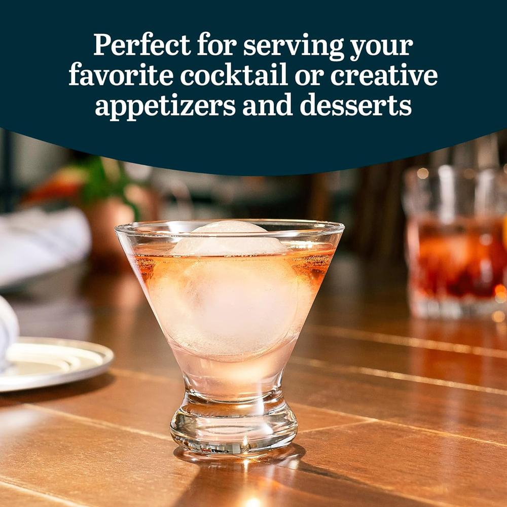 Cosmopolitan Stemless Martini Glasses Set Dishwasher Safe Holiday Martini Glass Lightweight Cocktail Glass Set for Wedding Party