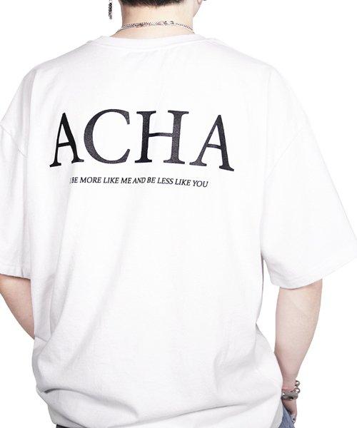 Acha 1607 Lettering Short Sleeve _ White White/L