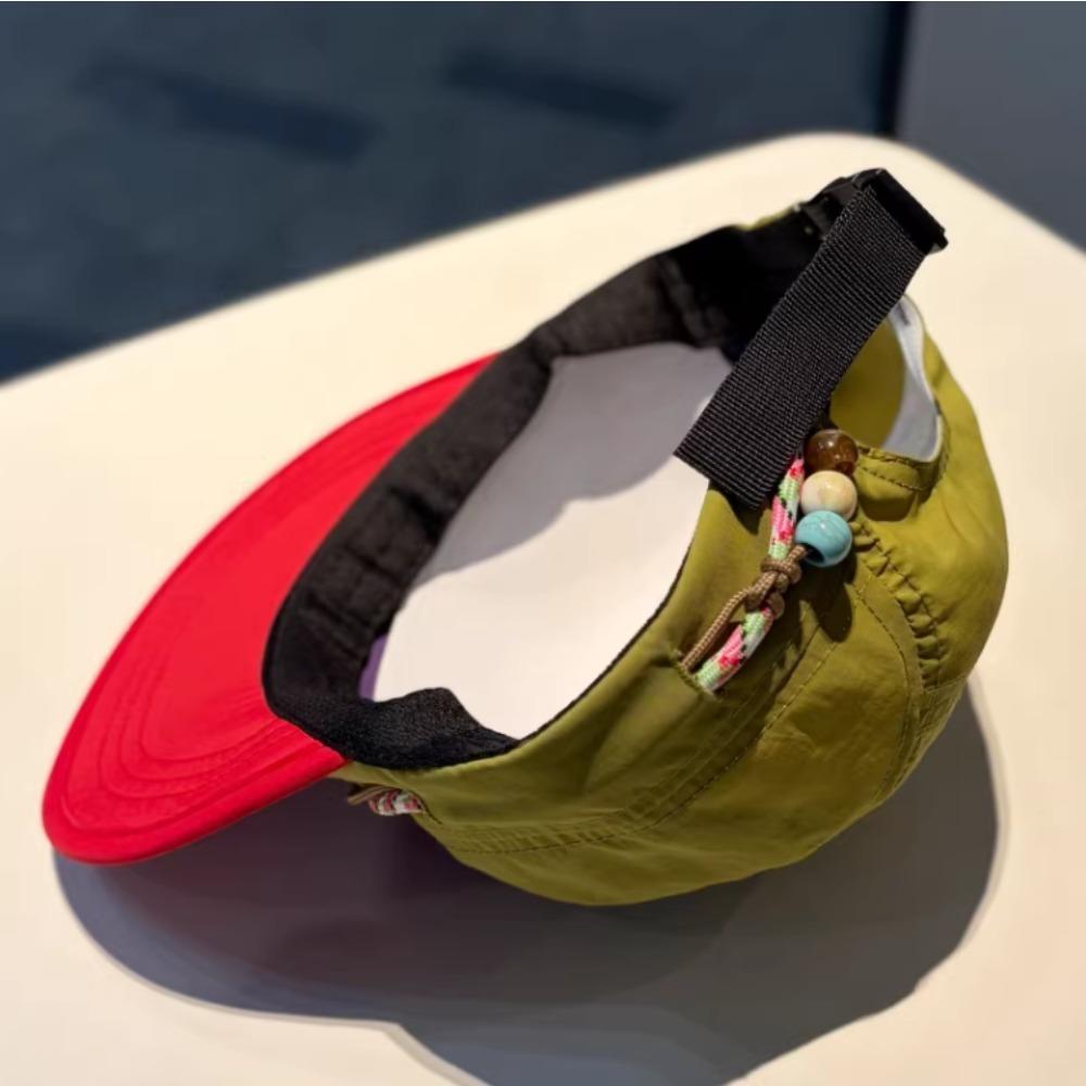 5 Panel Nylon Baseball Cap For Men Women, Color Block Design, Perfect For Outdoor Running, Cycling, Casual Daily Wear
