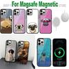 Cute Pug Dog Phone Case For iPhone 16,15,14,13,12,11,Plus,Pro,Max,Mini Magsafe Magnetic Wireless Charging