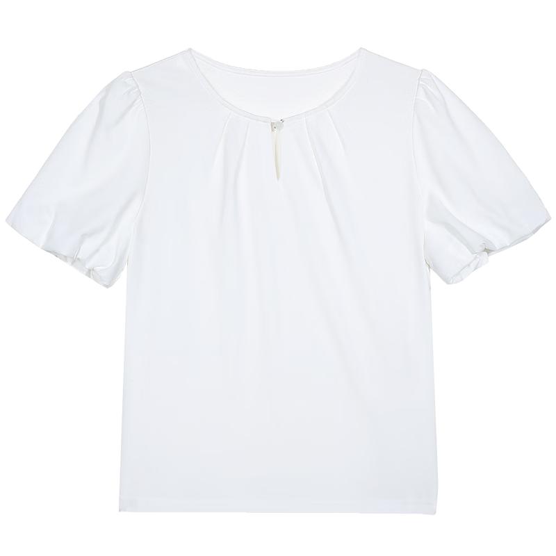 Betu Women s French Neckline Hollow-Out Short Sleeve T-Shirt S