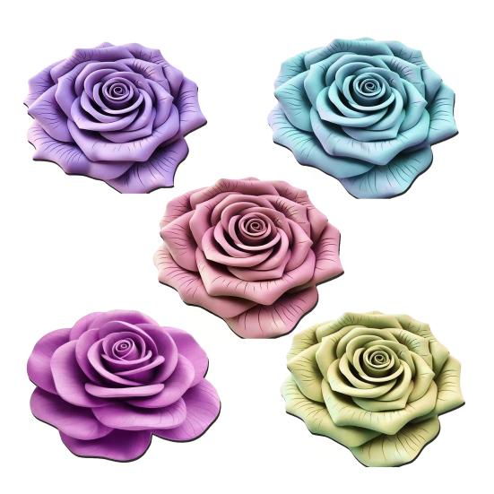 3D-Rosen-Fußmatte Saugfähiger Floral-Badezimmerteppich mit rutschfester Rückseite Realistischer Blumen-Dekorations-Teppich für Schlafzimmer Wohnzimmer Eingang