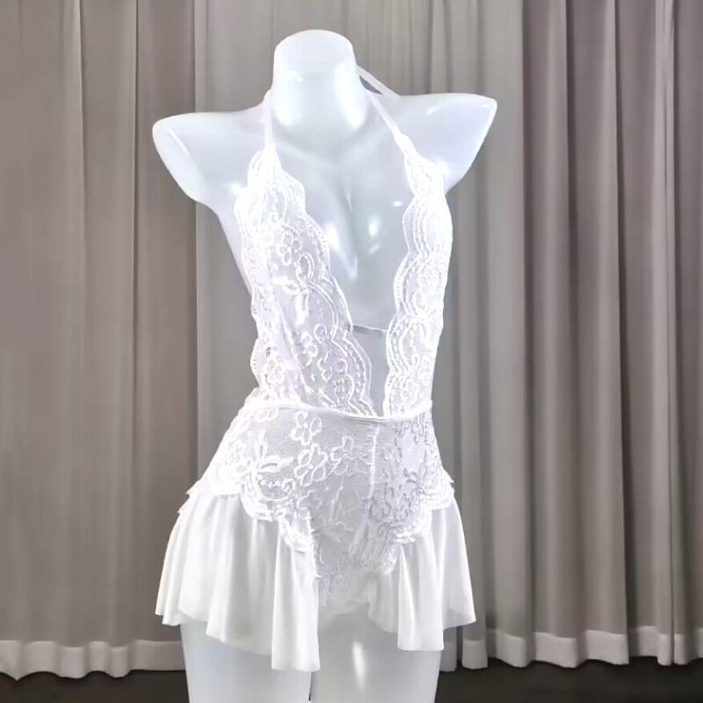 Hanging Neck Sexy Clothing Dress Camisole Lace Corset Skirt Elegant Sexy Lace Bodysuit Ladies