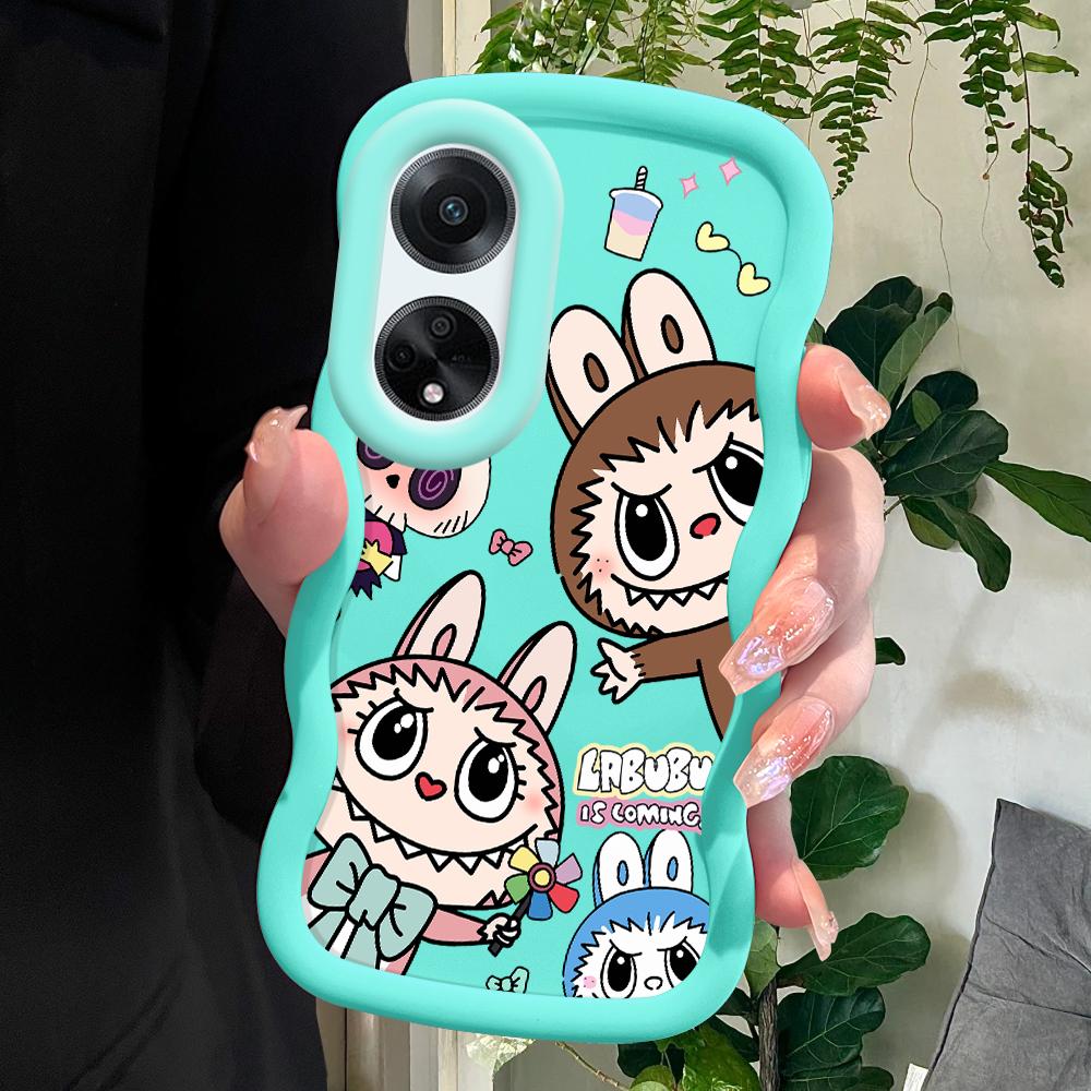 Painted Pattern Big Wave Edge Soft Silicone Material Macaron Phone Case Shockproof Protective Rubber Casing for OPPO Reno Realme