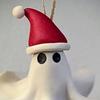 Christmas Hat Ghost Hanging Decoration Home Indoor Wall Window Xmas Tree Hanging Santa Claus Hat Cartoon Little Ghost Ornament Pendant