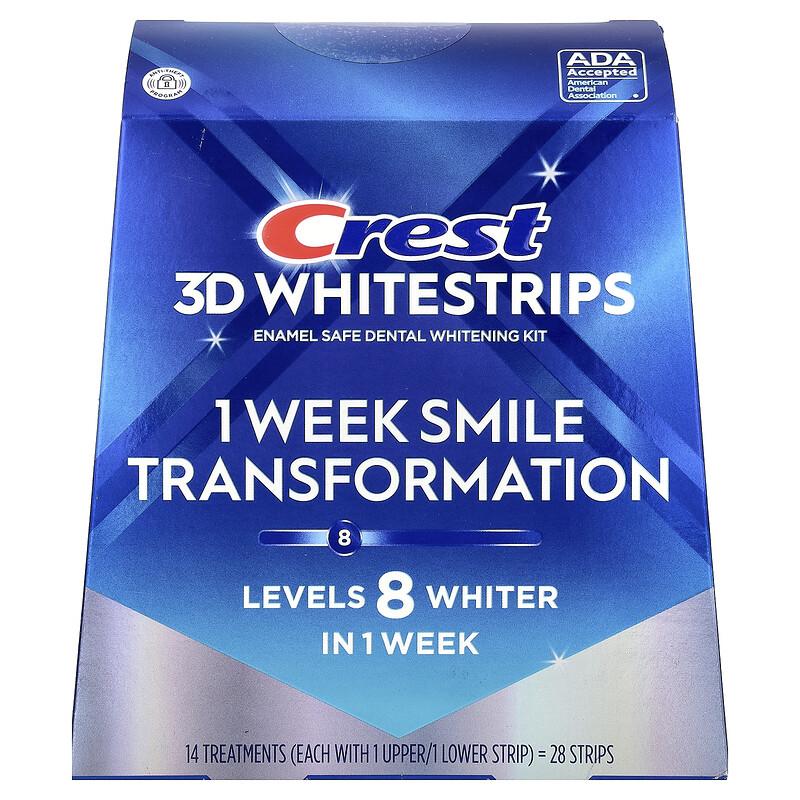Photos - Toothpaste / Mouthwash Crest 3D Whitestrips™, Enamel Safe Dental Whitening Kit, 28 Strips 