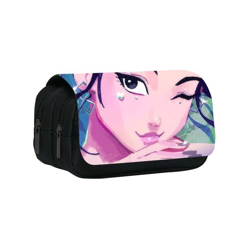 Kpop Demon Hunters Pattern Pencil Organizer With Durable Polyester Material For Students