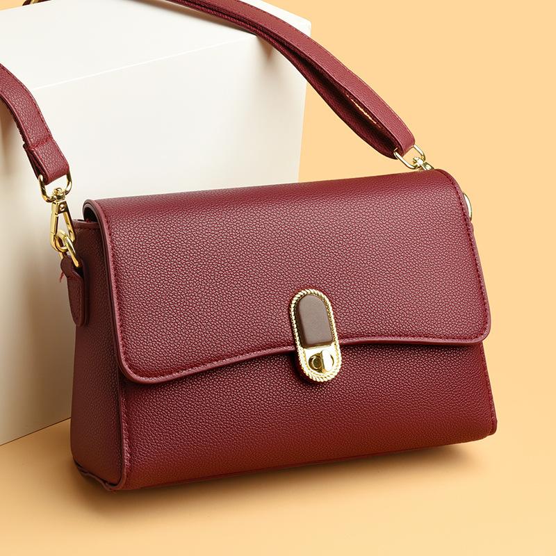 Modische und schlichte Damen-Umhängetasche, Crossbody-Tasche, lässige Damen-Muttertasche aus weichem Leder mit großem Fassungsvermögen