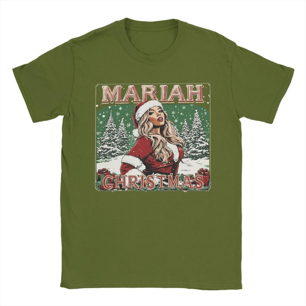 Men Mariah Carey 2025 Christmas T-Shirts  Cotton Top Tees Summer Y2K Casual Short Sleeve T-Shirt O-Neck Harajuku Tshirt Big Size