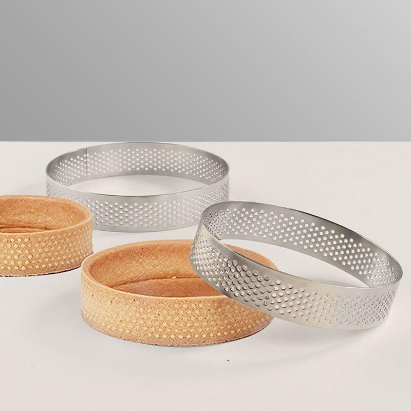 6PCS 5/6/7/8/9/10CM Diameter Baking Mold Stainless Steel Cake Tart Ring (BPA-Free, No FDA)