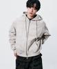 Someplace Man Sequin Star Patch Point Crack Two-Way Sweat Hooded Zip-Up Jacket [Cream]