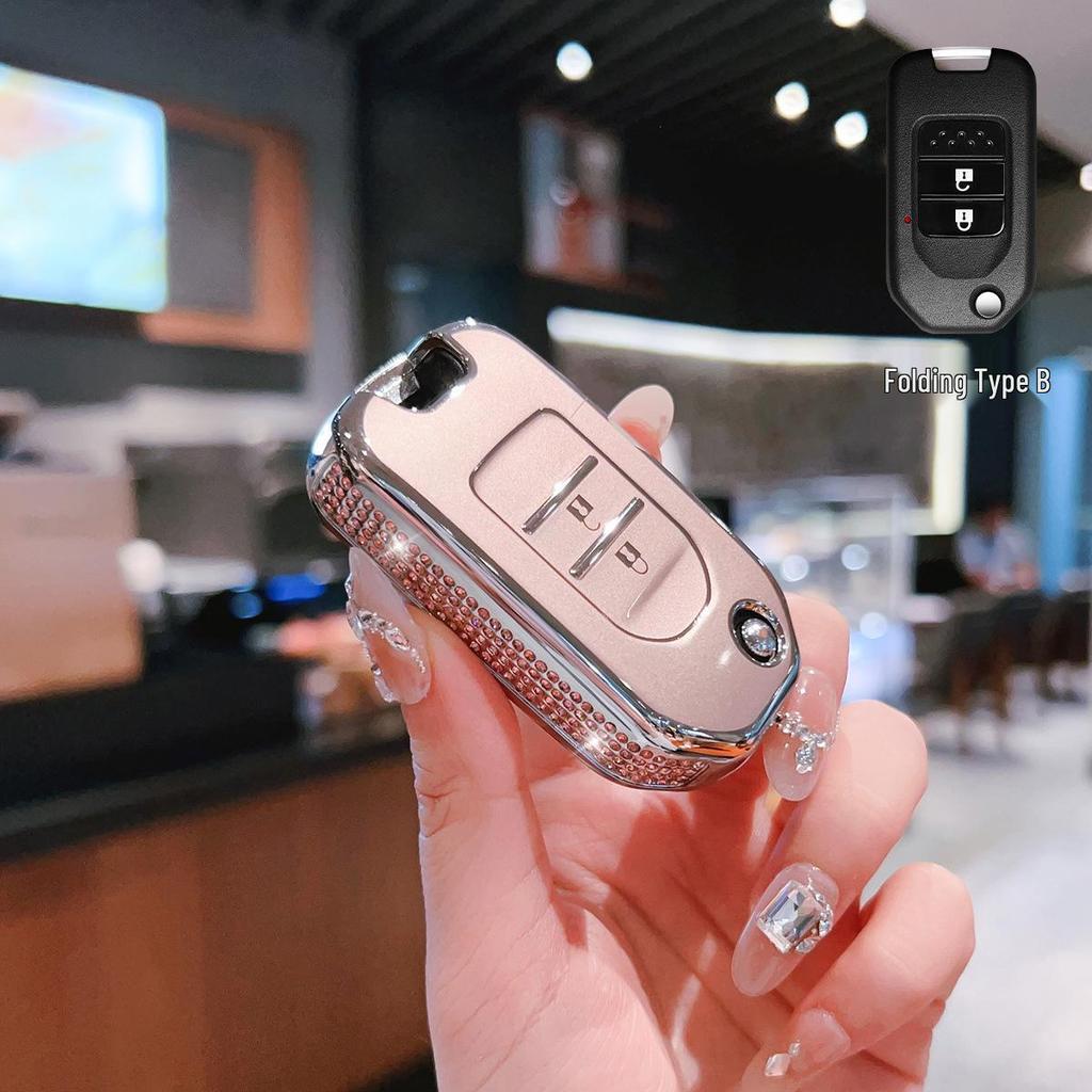 Compatible Key Cover for GAC Honda Vezel (2/3-Button), Accord 9th Gen Shell, Breeze Men's Key Bag