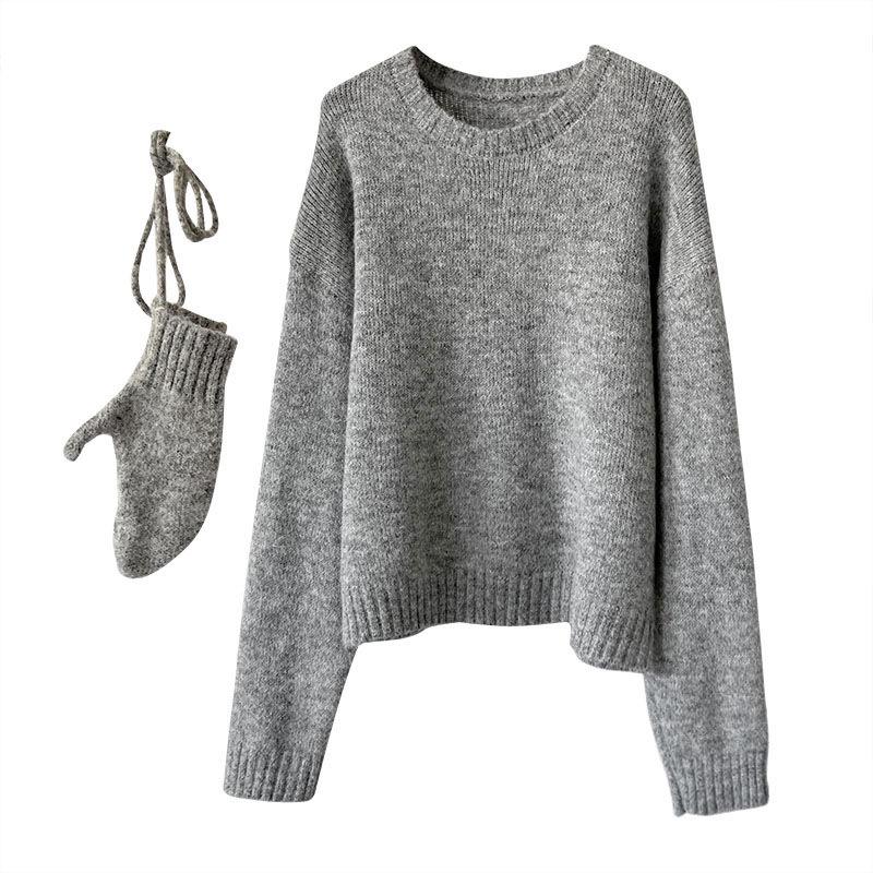 Juzhi 2024 Autumn/Winter Korean Round Neck Knitted Sweater A72