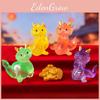 Semi-transparent Resin Little Dragon Figurine Cute Miniature Desk Decor Toy