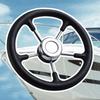 13" Diameter Stainless Steel Steering Wheel 5 Spoke Design For Recreational Boats And Professional Ships