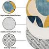 Geometric Color Block Pattern Flannel-printed Round Floor Mats Are Slip-resistant Suitable Living Room Terrace Garden Carpets