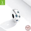 S925 Sterling Silver Ocean Clip Buckle Open Charming Blue Star Zircon Beaded Bsc253