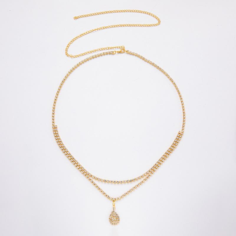 Claw Chain Rhinestone Water Drop Waist Chain Sexy Personality Pendant Waist Jewelry Body Chain Niche Fashion Women'S Chain Belt