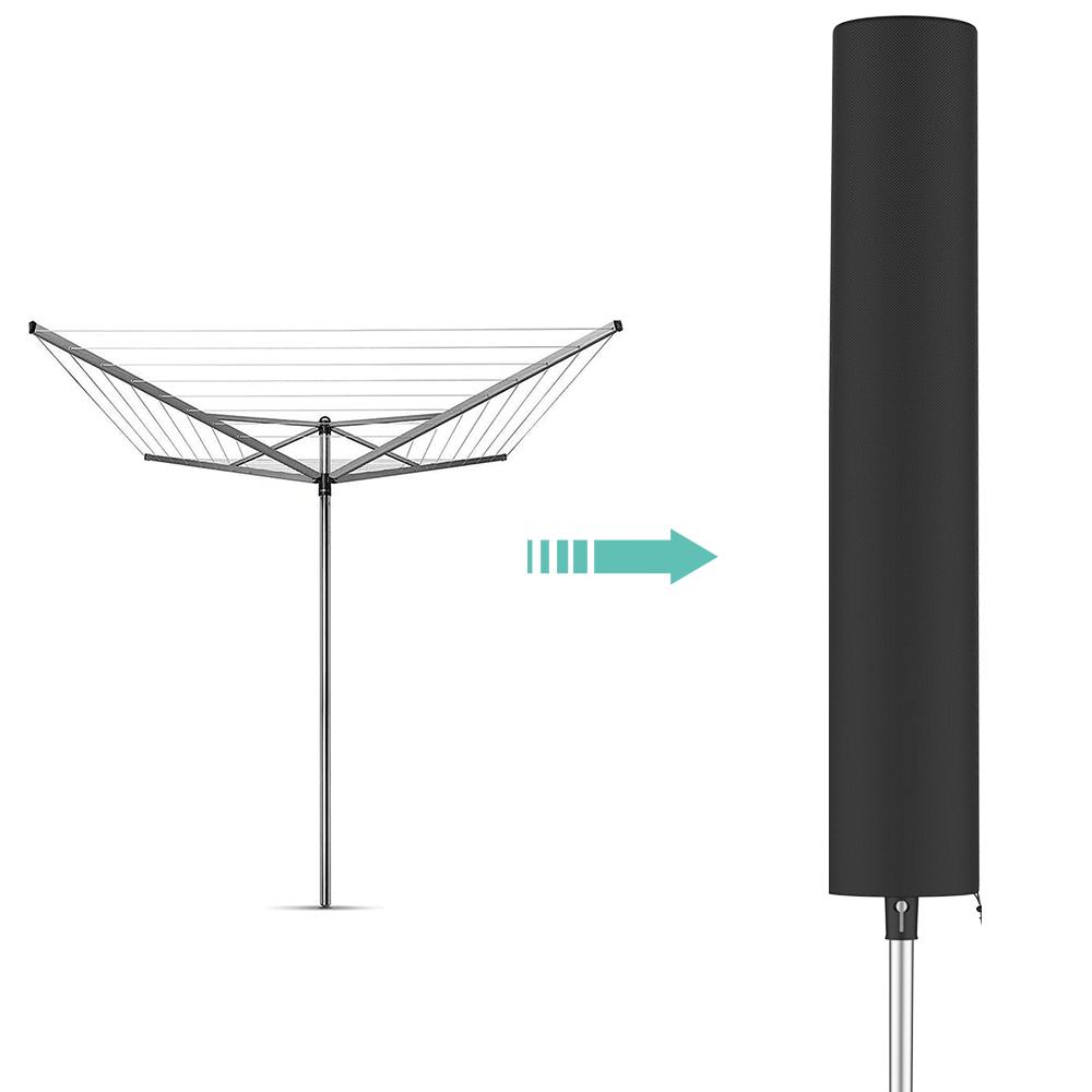 

Чехол для многофункциональной вращающейся сушилки для белья, защитный чехол для белья, ветрозащитный чехол для сухой одежды, водонепроницаемый регулируемый трос 30x30x168cm чёрный
