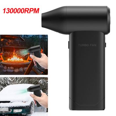 130000 RPM Mini Turbo Jet Fan Rechargeable Brushless Motor Turbo Violent Fan 3 Speeds Handheld Duct Fan Dust Blower for Camping