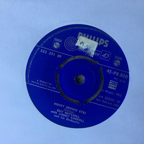 7inch Record GUY MITCHELL - Honey Brown Eyes 322291BF,45PB83 PHILIPS 1958 UK Jazz Used