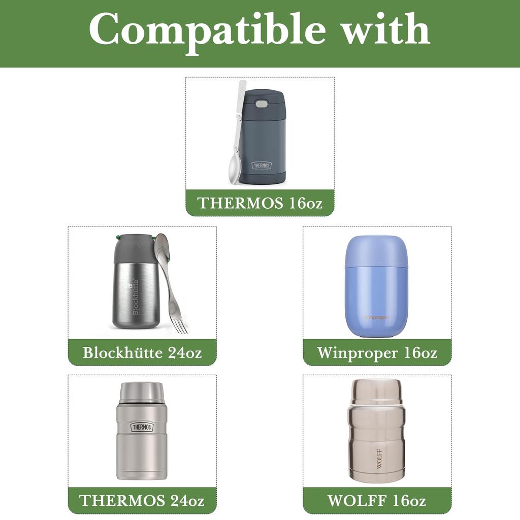 Linkidea Insulated Food Jar Thermal Snack Lunch Cooler Bag for Food Perfect for Office Work or Outdoor Compatible with THERMOS 16 and Blockhutte Bag,