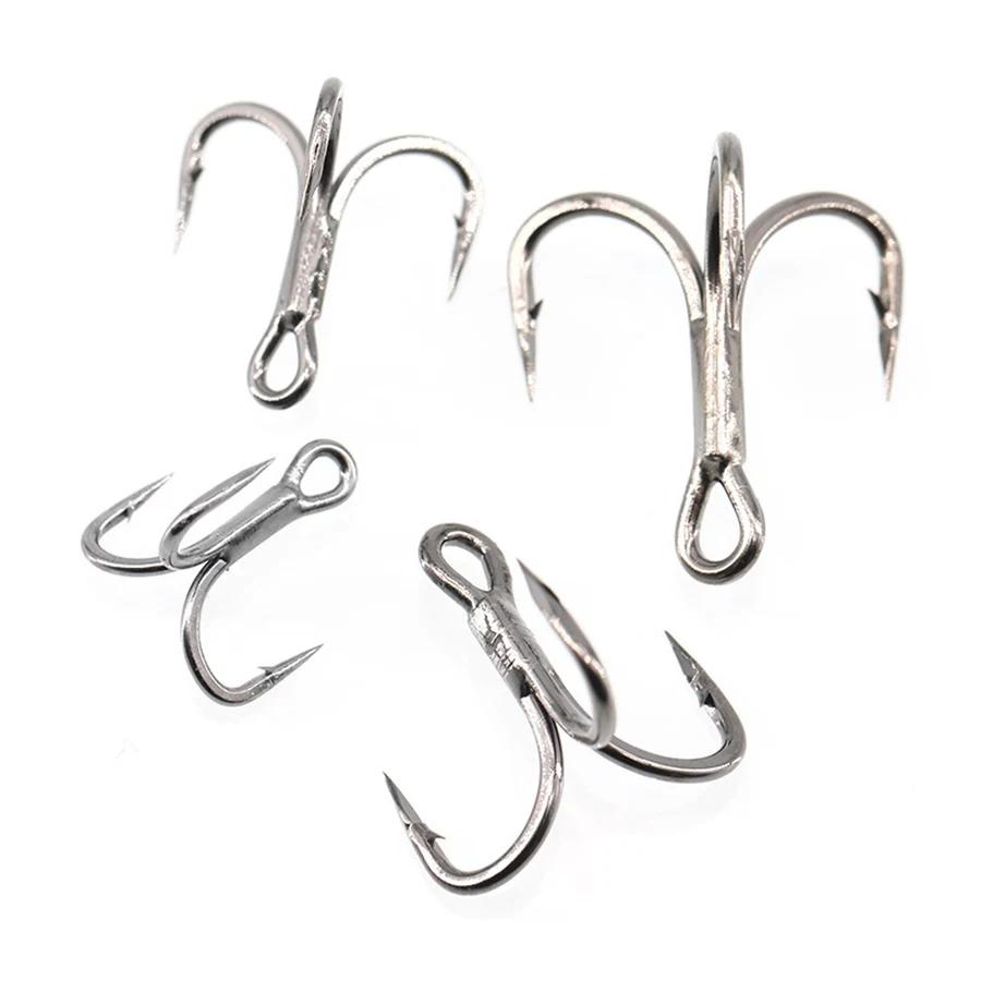 6 Times Treble Hooks for Big Game 50/20pcs Bluefish Salmon Kingfish 8# 6# 4# 2# 6X Strong Treble Sea Fishing Hooks for Saltwater