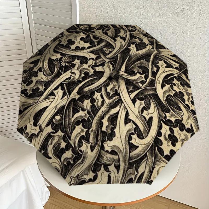 

1pc Gothic Vine Pattern Umbrella with Plastic Handle,Suitable for All Seasons Home Travel Outdoor UmbrellaDD043