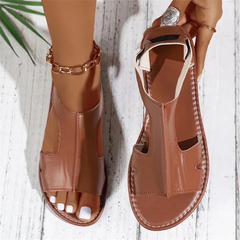 Fashion 2025 New Women Flat Sandals Fashion Shallow Sandals Summer Comfortable Lightweight Outdoor Beach Shoes Women Sandalias De Mujer