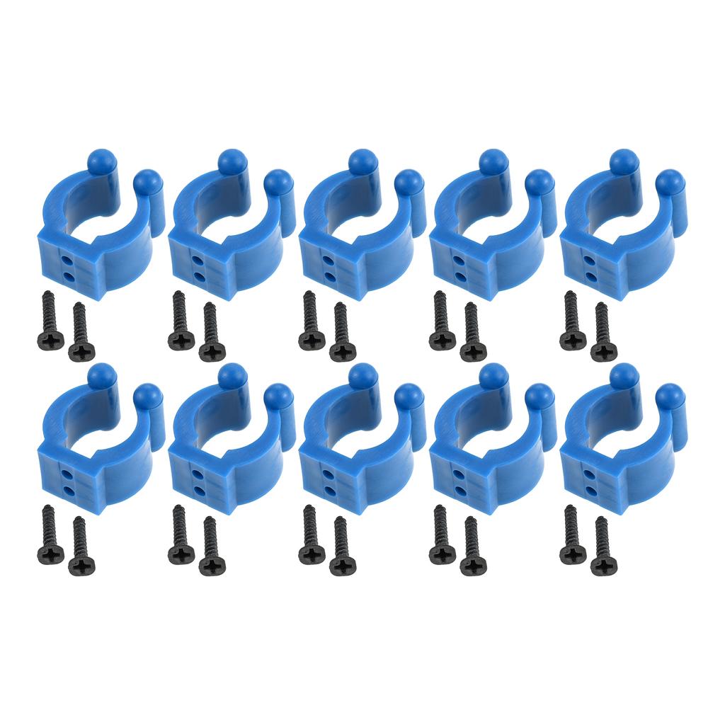 10pcs Multi-functional Fishing Pole Holder Clip Storage Rack Clamps Black/Red/Blue Cue Clips Fishing Rod Storage Rack 14mm/17mm
