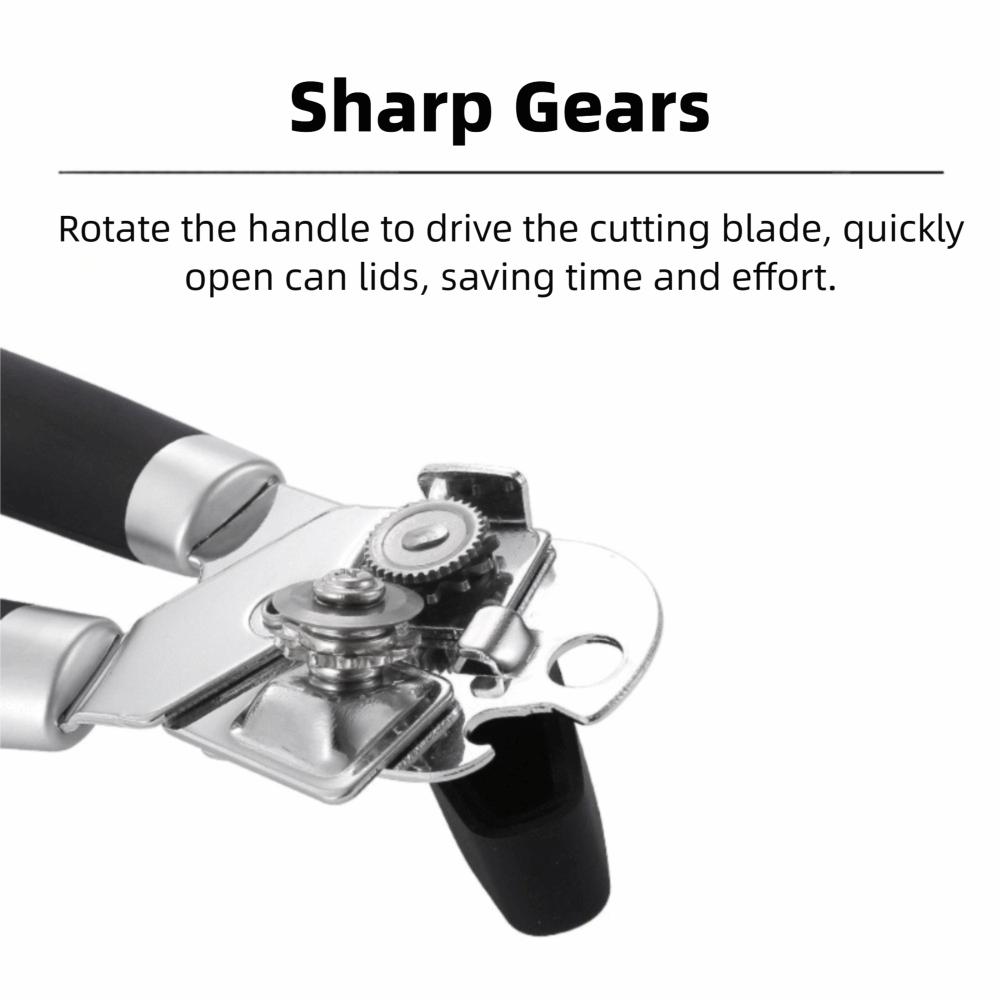Handheld Design 3-in-1 Can Opener Smooth Edge Soft Comfortable Handle Heavy Duty Manual Can Opener Home