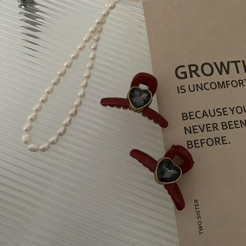 Sweet love red small grab clip ins exquisite hair grab tie hair clip disc hair side clip temperament hair accessories