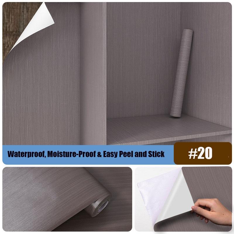 

Self Adhesive Faux Wood Grain Sticker Thick Waterproof Cabinet Door Wrap Furniture Renovation Film for Table Desk Shelf Makeover 60cm wide * 2m length
