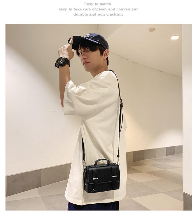 Men's Trendy Crossbody Bag - Stylish Japanese & Korean Inspired Small Square Messenger Bag