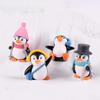 4pcs Cute Penguin Figures, Mini Penguin Figurines Collection Playset, Penguin Cake Topper Fairy Garden Party Decoration