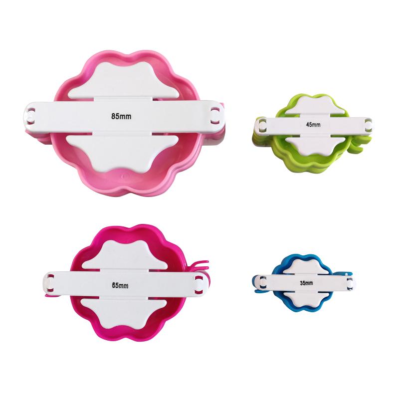 Home Sewing Accessories Crochet 4pcs/Set Flower Shape Fluffy Ball DIY Sewing Weaver Needle Pom Pom Maker Craft Knitting Tools