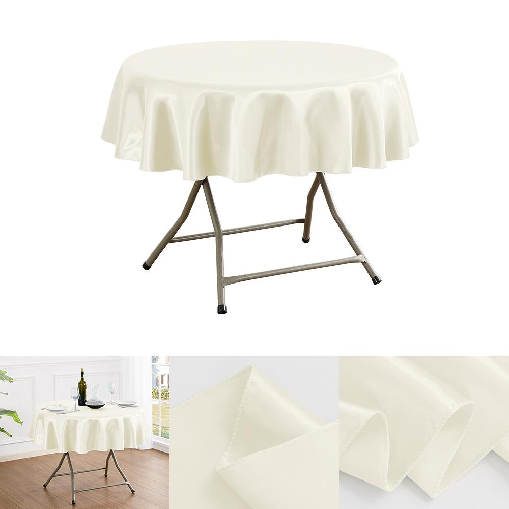 Round Satin Tablecloth Sky blue Bright Silk Tablecloth  For Baby Shower Wedding Birthday Party Banquet Christmas Table Decor