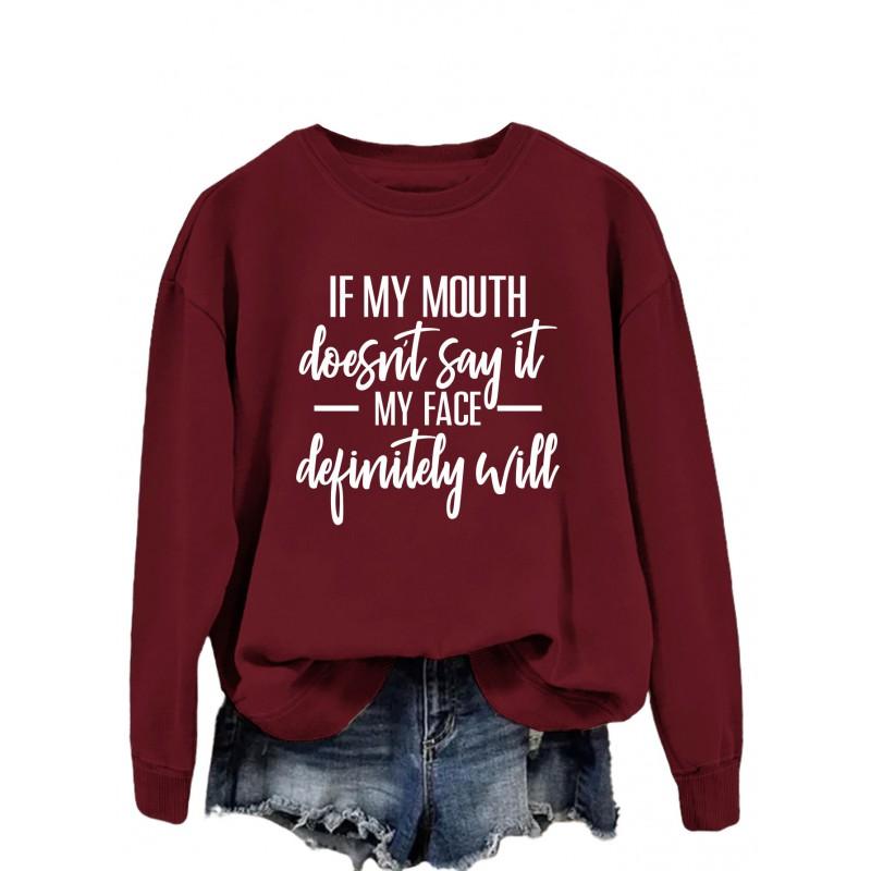 Oversized Womens Hoodie Loose Fit Cotton Blend Streetwear Long Sleeve Sweatshirt With Graphic Print