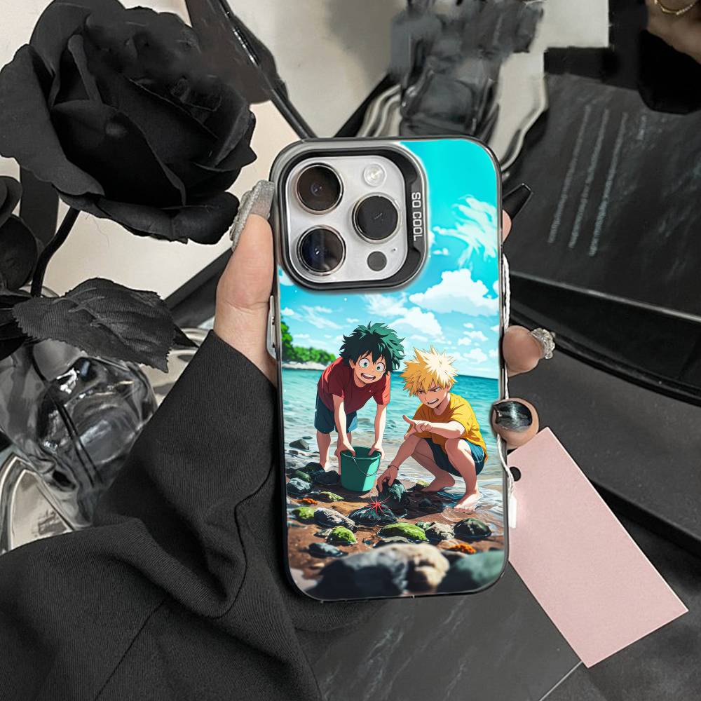Custodia per Telefono Katsuki Bakugo p-Hero Academia Per iPhone 17,16,15,14,13,12,Pro MAX Nera Opaca Cover Antiurto