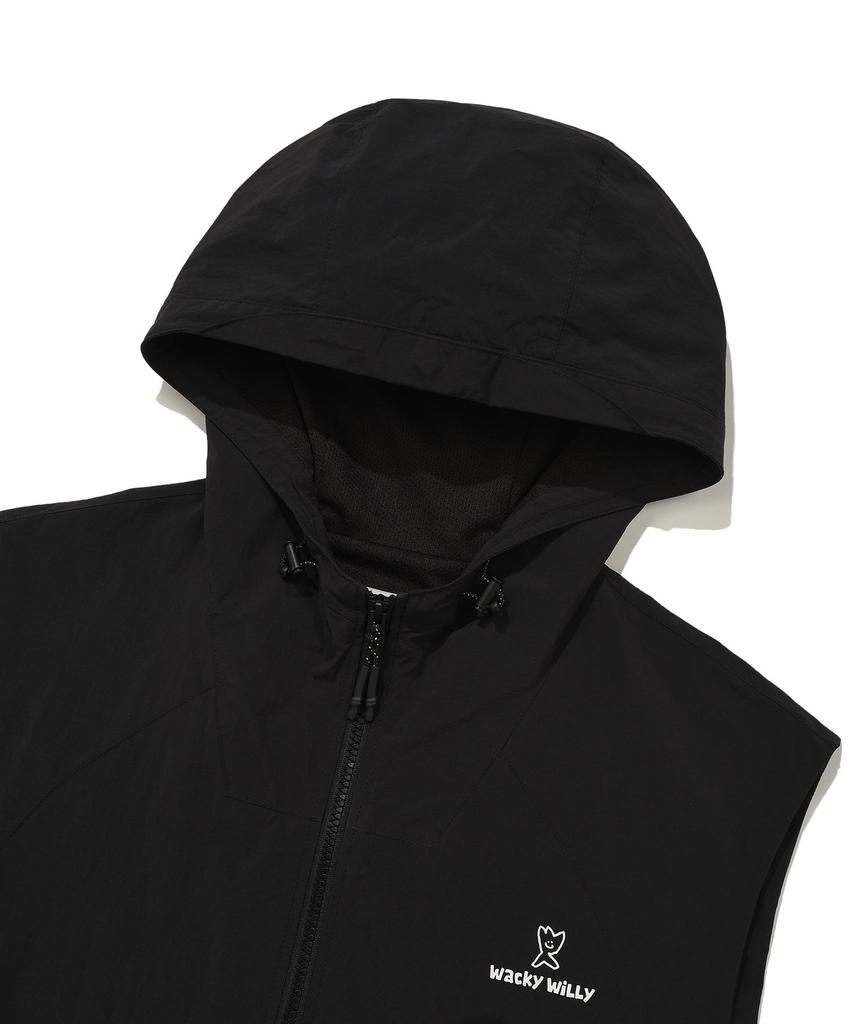 Wacky Willy Synthetic Fiber Hooded Vest Black