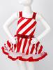 Children Girls Sequins Dance Tutu Dress Leotard Christmas Party Mrs Santa Claus Candy Cane Costume