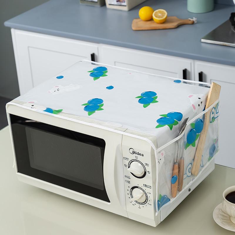 Economic Microwave Oven Covers Grease Proofing Storage Bag Double Pockets Dust Covers Microwave Oven Hood Kitchen Accessories