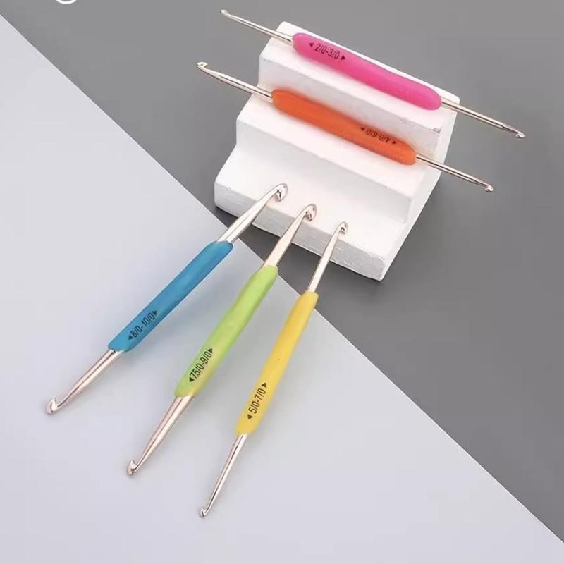 5 Pcs Double Head Crochet Hooks Knitting Needle with Soft Handle Crochet Accessories for Sewing
