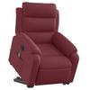 Electric Massage Recliner with Rising Function Burgundy Fabric