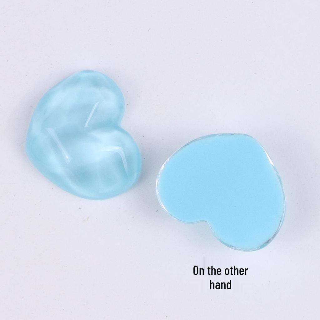22mm Wavy Heart-Shaped Resin Charms and Hair Accessories