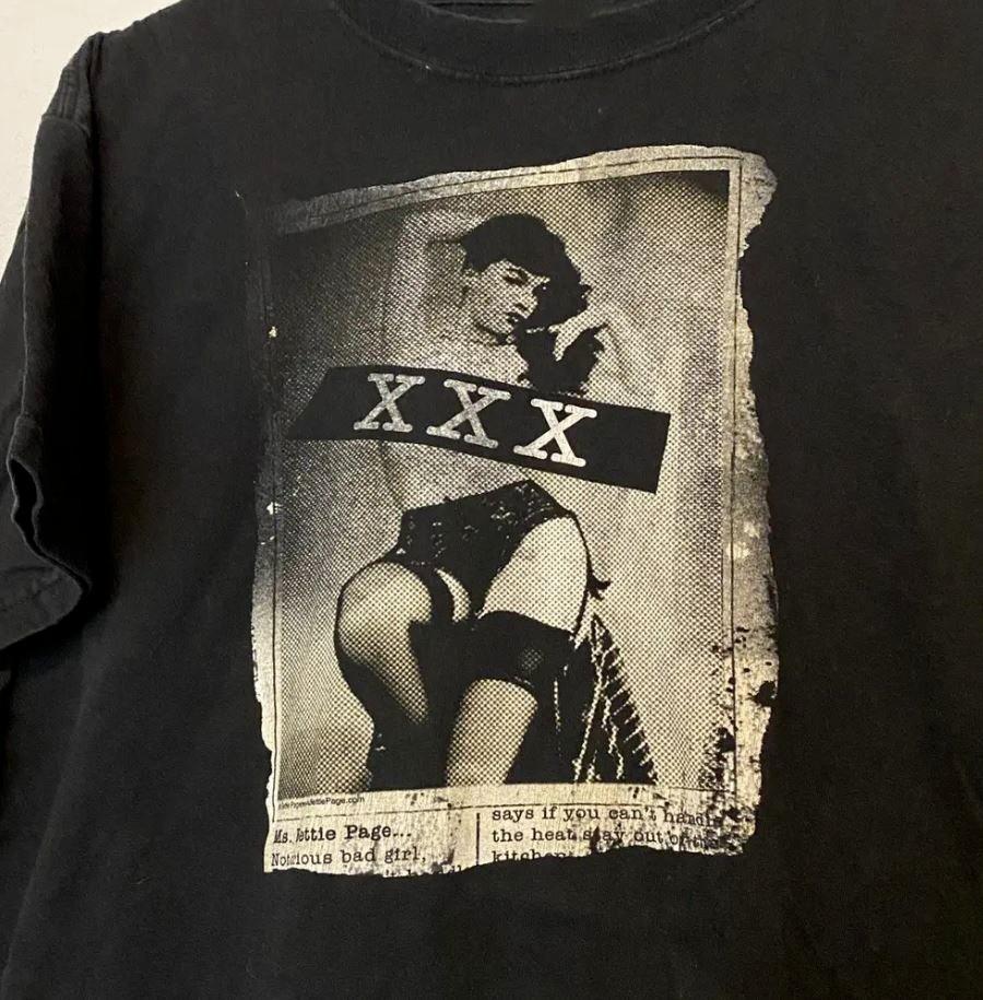 Christmas gift Bettie Page XXX Bad Girl Black Adult Tee Cotton Shirt 23D1180 S