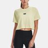 Under Armour Solid Color Round Neck Short Sleeve T-Shirt Women Tops Lemon-Ice-Yellow 1376751-785