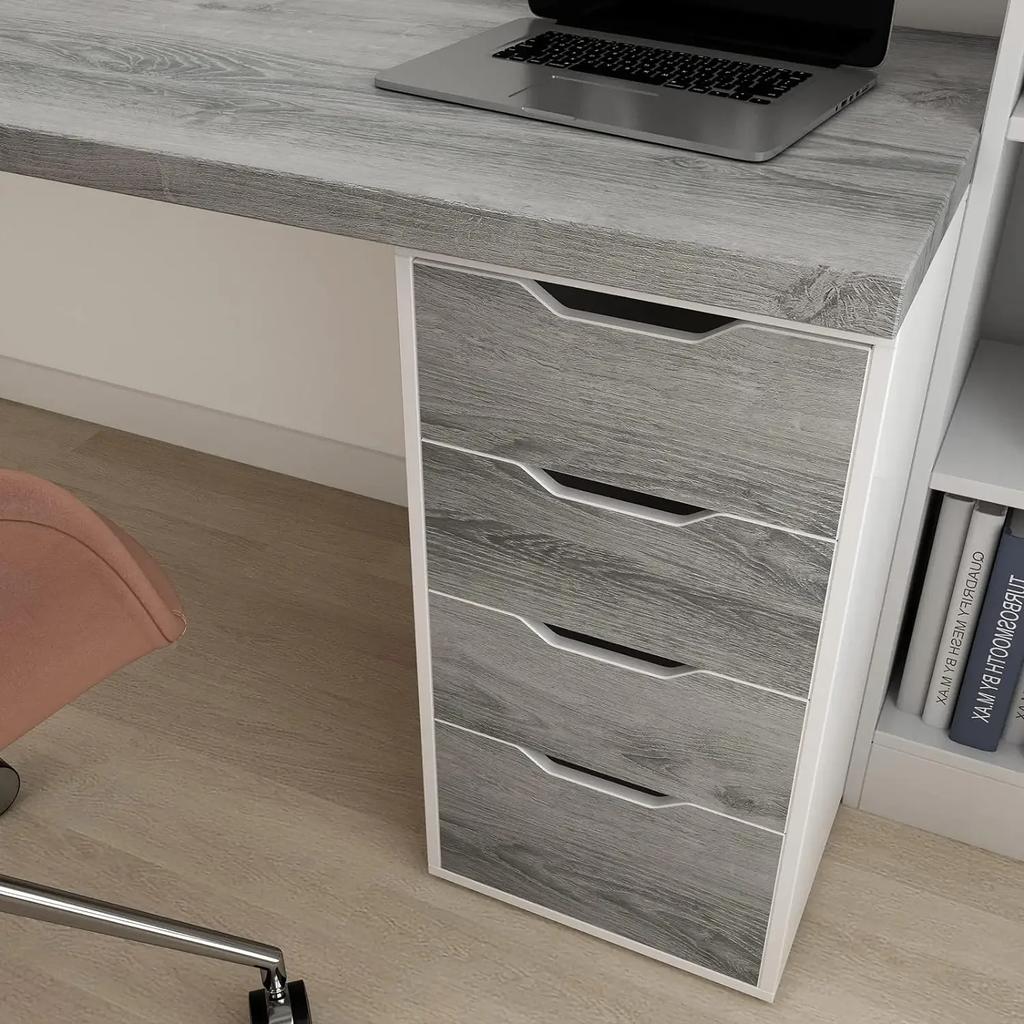 Lățime 60/80CM Imitație Tapet Impermeabil Autocolant de Perete Removabil Autocolant Autoadeziv Decor Masă Dulap cu Imitație de Granule de Lemn de Stejar Gri